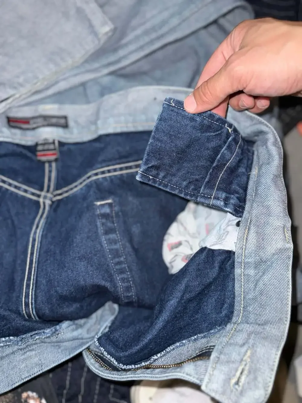 Vintage FUBU The Collection Baggy Carpenter Cargo Denim Jeans Size 42